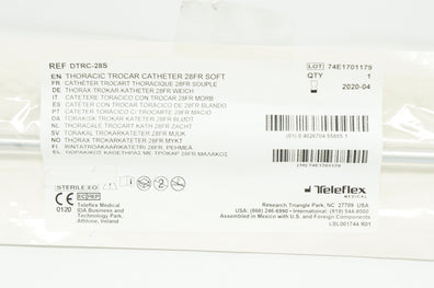 Teleflex Medical DTRC-28S Thoracic Trocar Cath. Soft, 28Fr. (x)